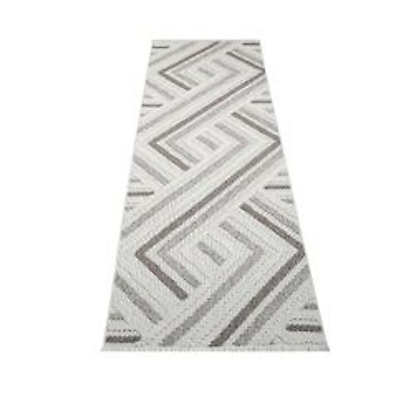 payé Teppich Linda 7590 Kurzflor 80x300 cm Creme Geo-Muster günstig online kaufen