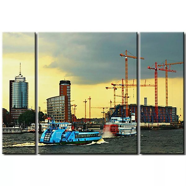 Bild auf Leinwand Hamburger Hafen St. Pauli Reeperbahn  XXL günstig online kaufen