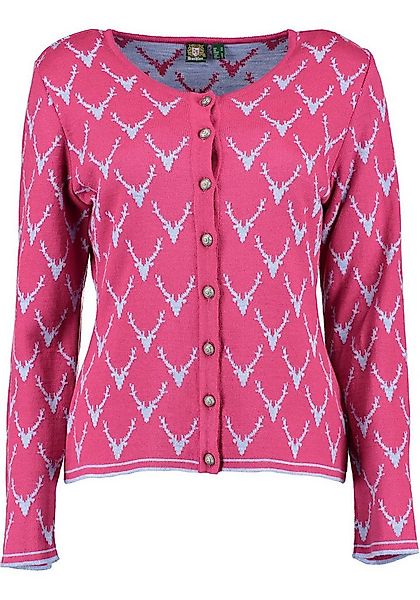 OS Trachten Strickjacke Wilumi Tailliert, lang geschnitten, Rundhals, Allov günstig online kaufen