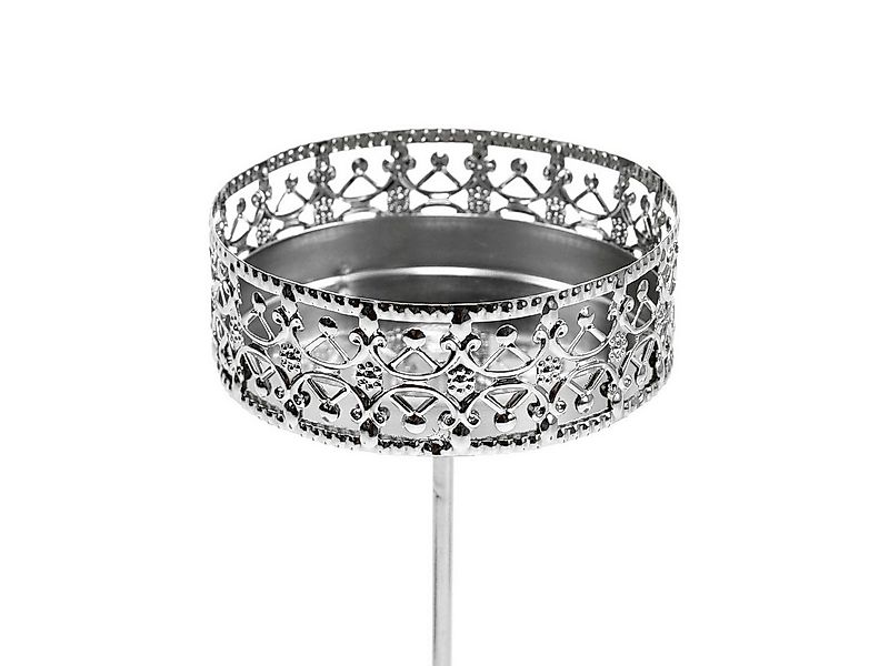 Viana Kerzenhalter Florale Kerzenhalter Stecken Silber Ø7,4cm H12,5cm 4St A günstig online kaufen