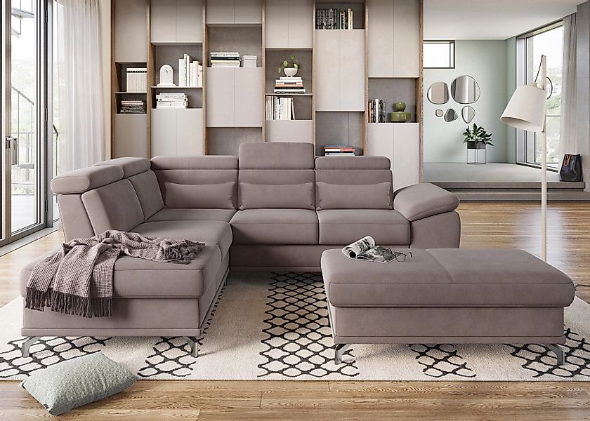 sit&more Ecksofa "Cabrio L-Form, B: 274 cm, mit Sitztiefen-, Arm- & Kopftei günstig online kaufen