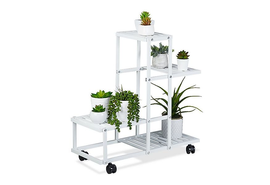 relaxdays Pflanzentreppe Pflanzenständer 4 Ablagen günstig online kaufen