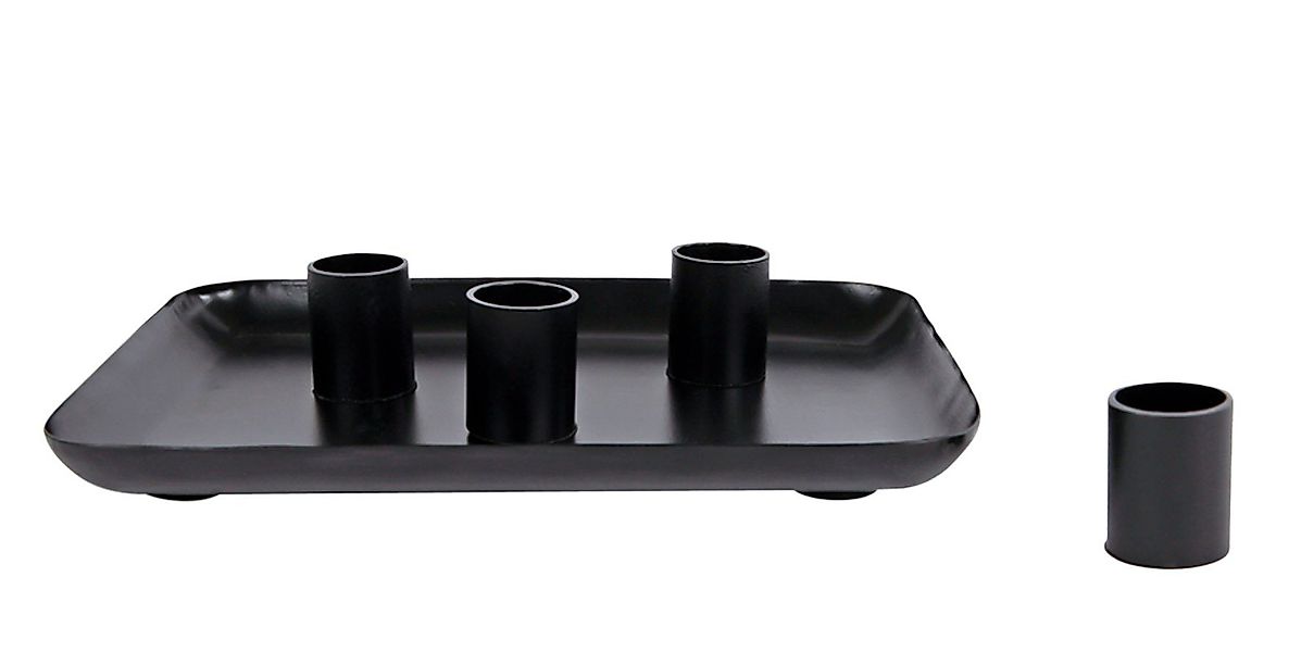 Spetebo Kerzentablett Metall Kerzenständer SCHWARZ für günstig online kaufen