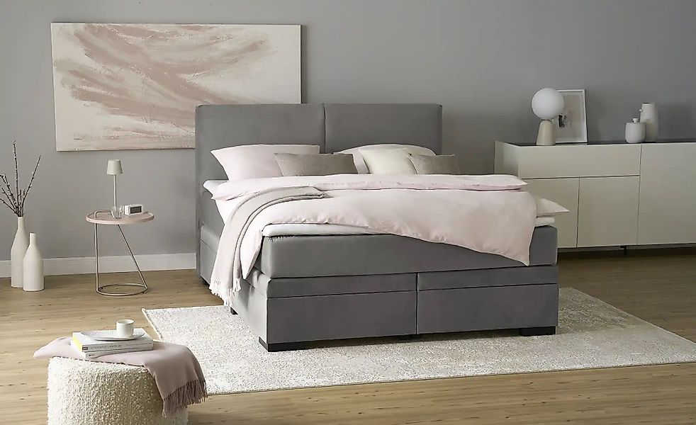 Boxi Boxspringbett mit Bettkasten Boxi Classic ¦ grau ¦ Maße (cm): B: 160 H günstig online kaufen