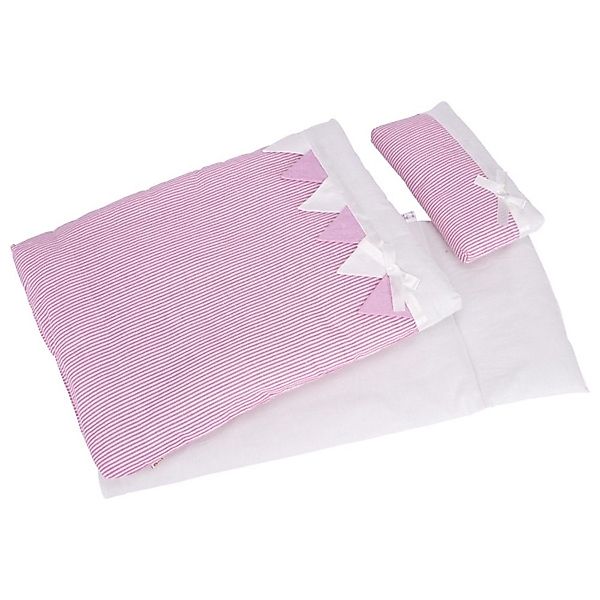 goki Puppen Bettwäsche Puppenbettzeug rosa Streifen günstig online kaufen