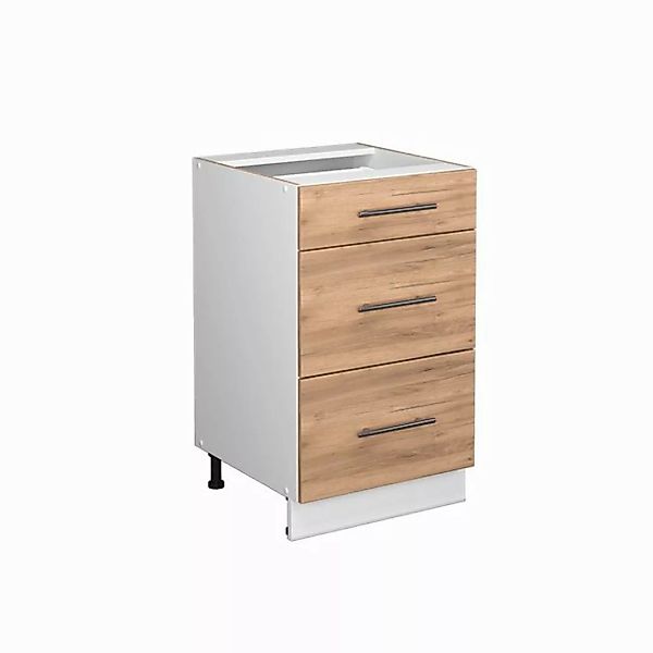 Vicco Unterschrank Fame-Line, Goldkraft Eiche/Weiß, 50 cm ohne Arbeitsplatt günstig online kaufen