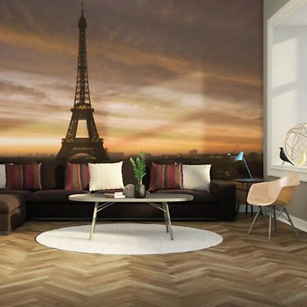 artgeist Fototapete Der Eiffelturm im Morgentau mehrfarbig Gr. 300 x 231 günstig online kaufen