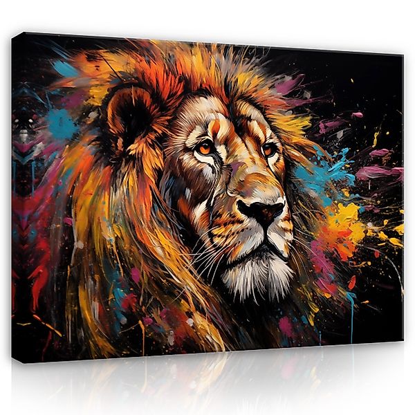 Wallarena Leinwandbild Löwe Gemalt Tiere Abstrakt günstig online kaufen