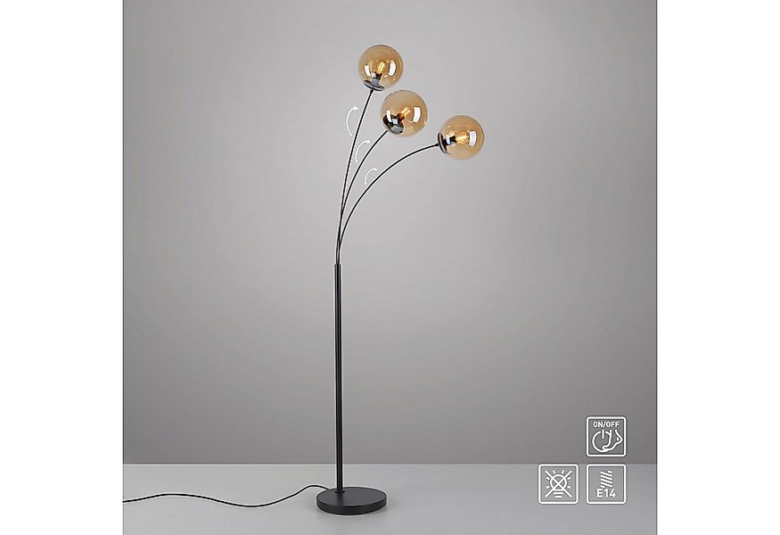 OTTO home Stehlampe Nellin, ohne Leuchtmittel, Stehleuchte mit großen Glask günstig online kaufen