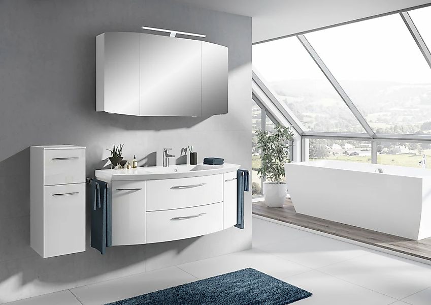 Saphir Badmöbel-Set Cassca Sprint 3-teilig Mineralmarmor-Waschtisch günstig online kaufen