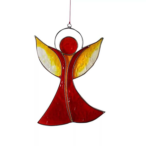 Fensterdeko Engel, Fensterschmuck Rot-gelb günstig online kaufen