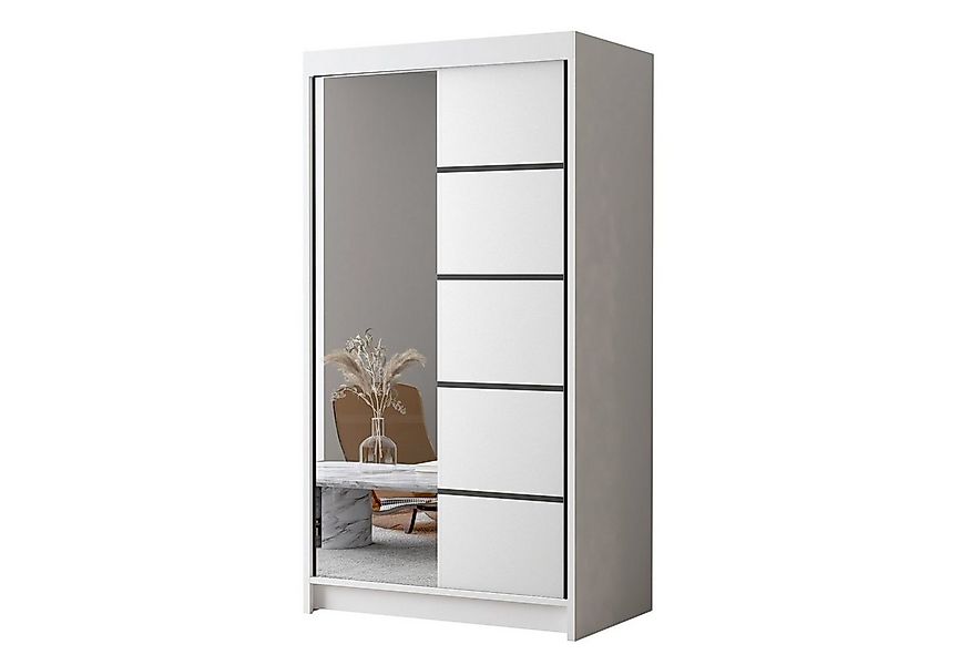 Sofnet Kleiderschrank Letto III (mit Spiegel, Schiebetüren und Kleiderstang günstig online kaufen