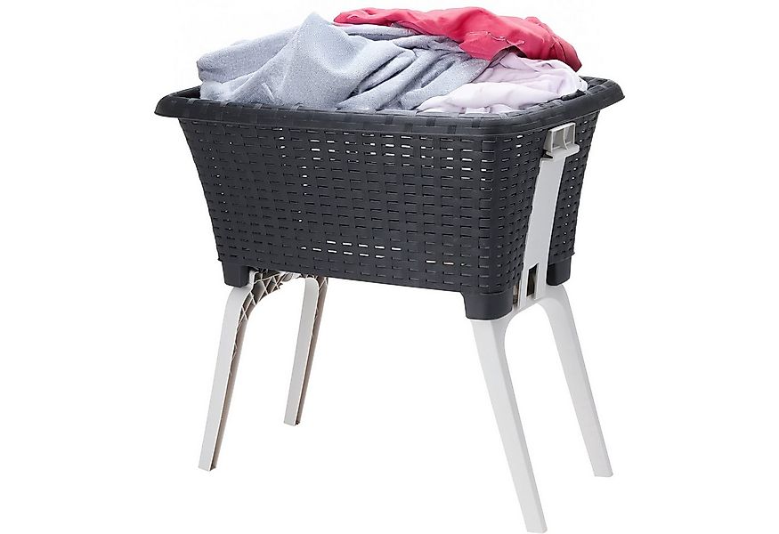 Koopman Wäschekorb Wäschebehälter Klappfüße Rattan Optik 38 L (1 St), klapp günstig online kaufen