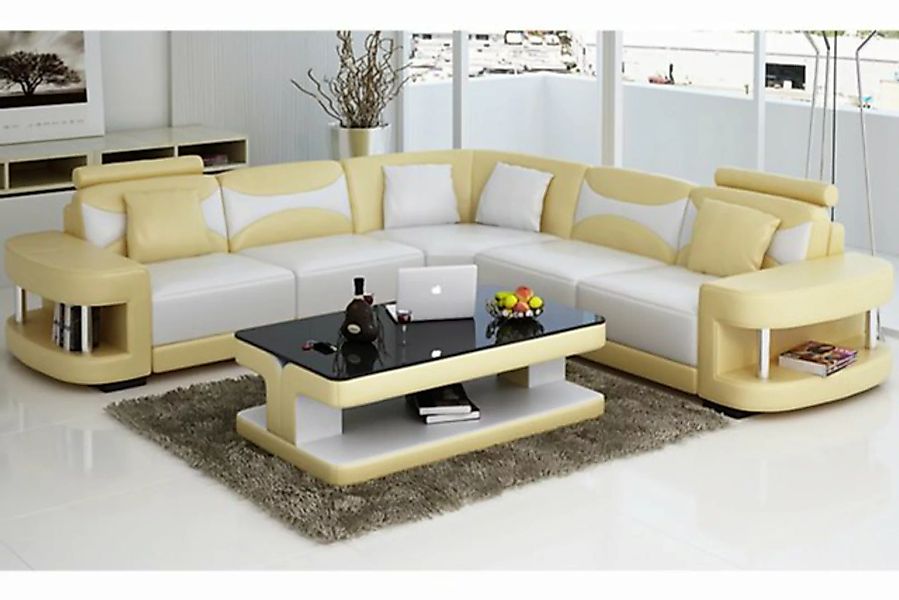 JVmoebel Ecksofa, Design Ecksofa Leder Sofa Couch Polster Eck Sitz Wohnland günstig online kaufen