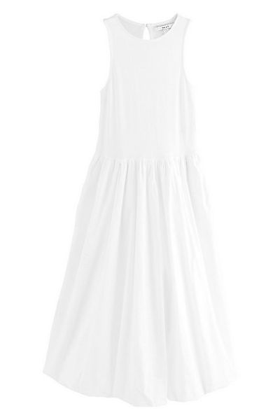 Next Midikleid Ärmelloses Midikleid Ballonsaum 100 % Baumwolle (1-tlg) günstig online kaufen