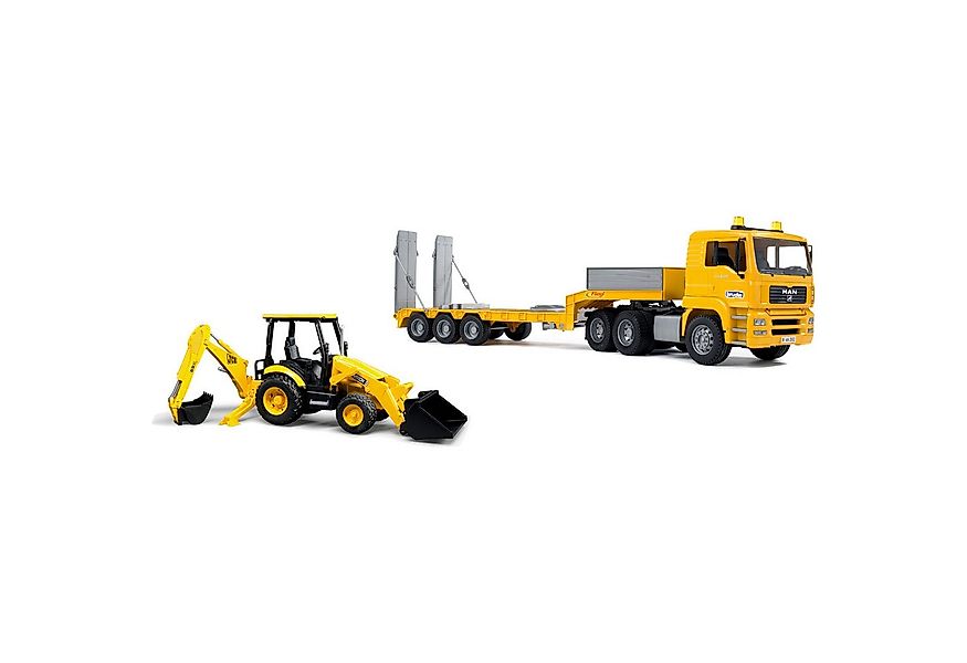 Bruder® Spielzeug-LKW bruder MAN TGA Tieflader mit JCB MIDI Baggerlader günstig online kaufen