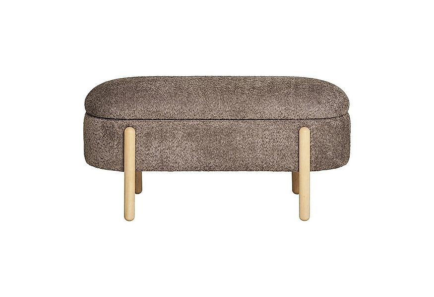 freiraum Truhenbank Branca, Naturholzbeinen natur, Bezug in Braun - 98x48x4 günstig online kaufen