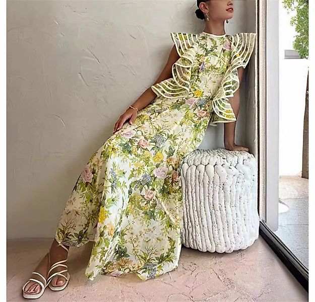 RUZU UG Dirndl Sexy rückenfreies Kleid mit bedruckten Trägern für Damen günstig online kaufen