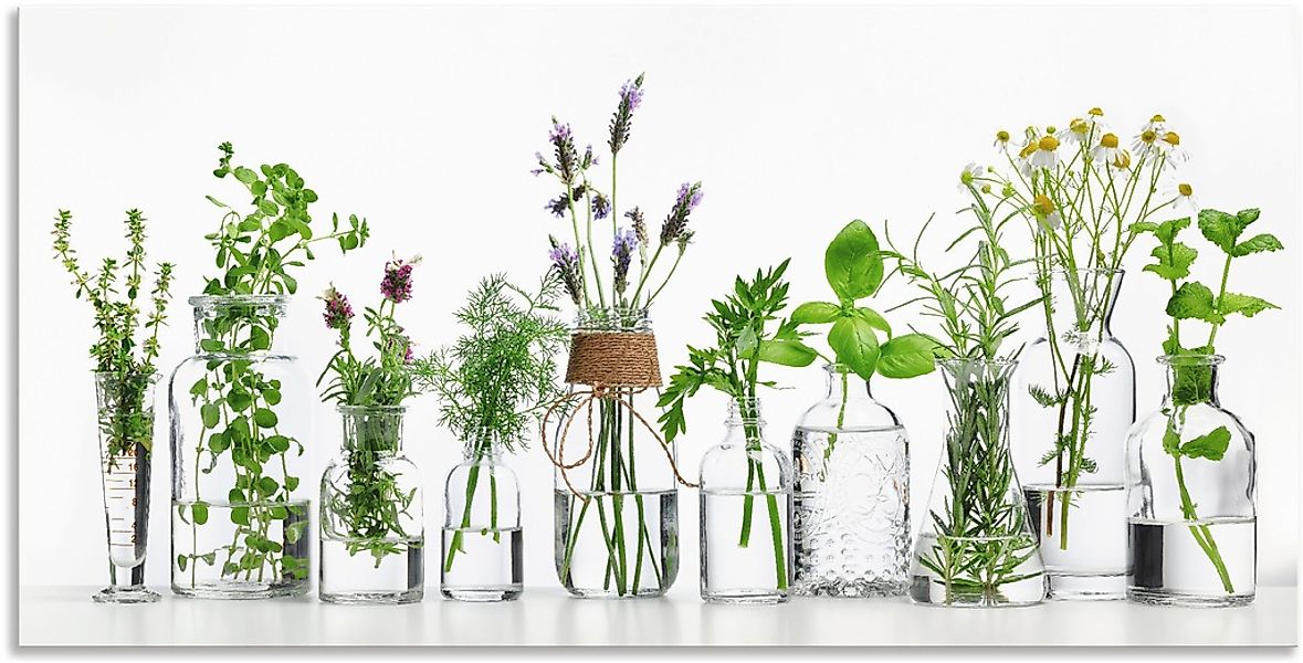 Artland Wandbild "Öle mit Kräutern" Kräuterbilder 1 Stk. tlg. als Alubild, günstig online kaufen