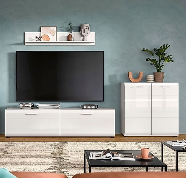 INOSIGN Wohnwand »FLORENZ, 3-teilige Wohn-Kombination, hochwertige MDF-Fron günstig online kaufen