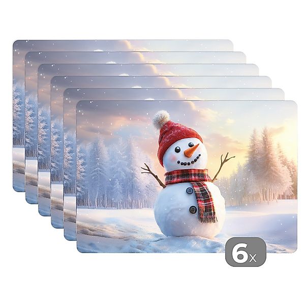 MuchoWow Platzset Schneemann - Sonnenuntergang - günstig online kaufen