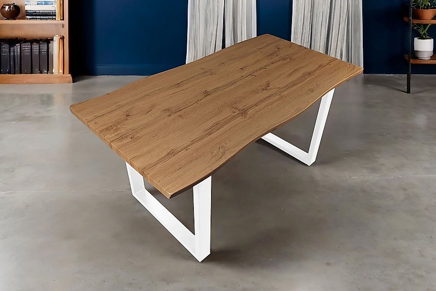 SAM® Esstisch Thoran, Holz-Optik Wildeiche, U-Metallgestell, Baumkante günstig online kaufen