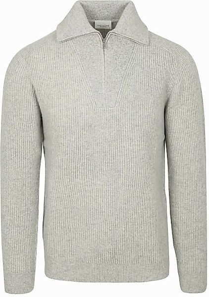 Profuomo Half Zip Pullover Merinowolle Melange Grau - Größe XXL günstig online kaufen