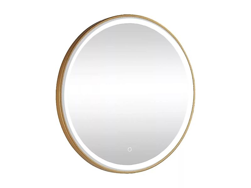 Badezimmerspiegel rund mit LED-Beleuchtung - D 80 cm - Goldfarben - NUMEA günstig online kaufen