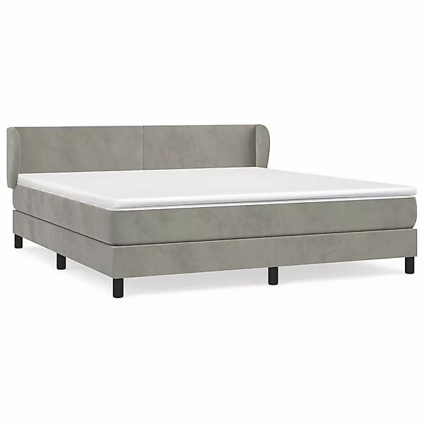vidaXL Boxspringbett mit Matratze Hellgrau 160x200 cm Samt1397670 günstig online kaufen
