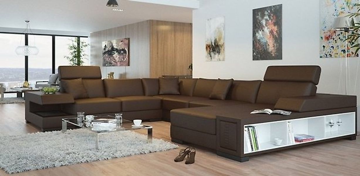 JVmoebel Ecksofa Polster Couch Sofa Wohnlandschaft Sitz Eck Garnitur Leder günstig online kaufen