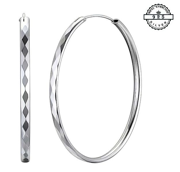 Taffstyle Paar Creolen Elegante Creolen facettiert aus 925 Sterling Silber günstig online kaufen