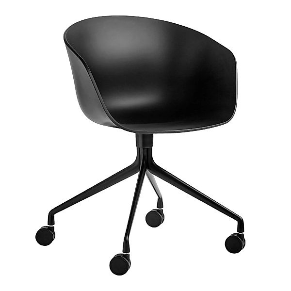 HAY - About a Chair AAC 24 Armlehndrehstuhl mit Rollen - schwarz/Sitzschale günstig online kaufen