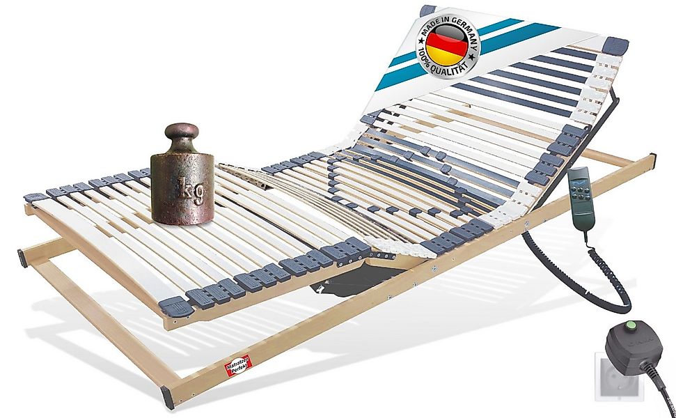 Lattenrost mit Motor elektrisch, Buchenholz bis 350 Kg Tragkraft, Not-Netzf günstig online kaufen