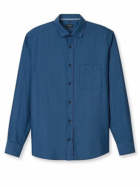 OLYMP Flanellhemd casual, modern fit, Kentkragen, unifarben günstig online kaufen