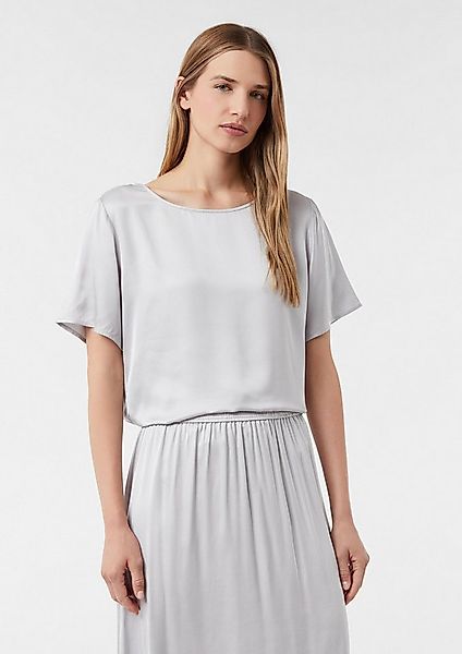 comma Kurzarmbluse Bluse Satinbluse mit seitlichen Schlitzen günstig online kaufen