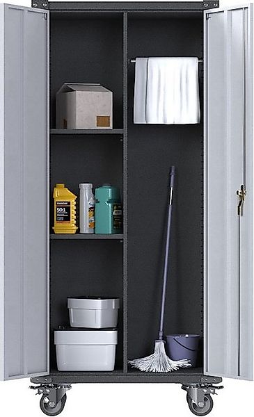 AOBABO Mehrzweckschrank Metall Besenschrank, Putzmittelschrank für günstig online kaufen