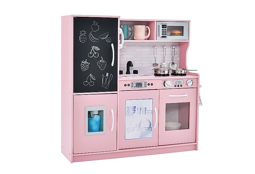 KOMFOTTEU Spielküche Kinderküche, mit Mikrowellen, Backofen, Wasserbecken, günstig online kaufen