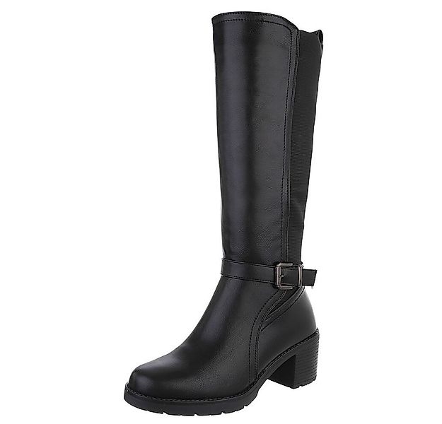 Ital-Design Damen Freizeit Stiefel (88577563) Blockabsatz Stiefel in Schwar günstig online kaufen