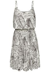 s.Oliver Sommerkleid mit Volantrock, Trägerkleid mit Alloverprint und V-Aus günstig online kaufen