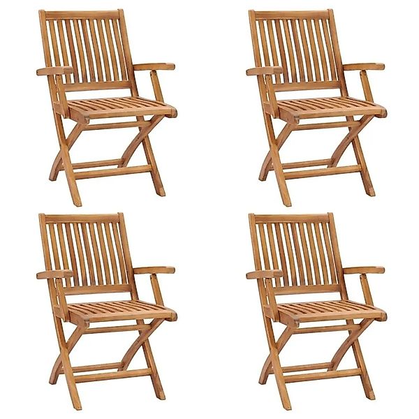 vidaXL Klappbare Gartenstühle 4 Stk Massivholz Teak 3072720 günstig online kaufen