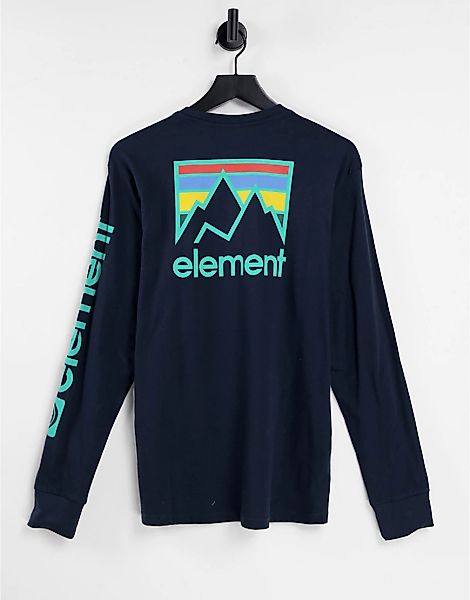 Element – Joint – Langärmliges Shirt mit Rückenaufdruck in Marineblau günstig online kaufen