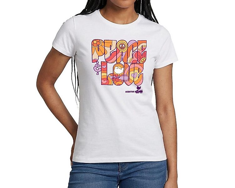 Spreadshirt T-Shirt Woodstock Peace Love Hippie Design Frauen T-Shirt (1-tl günstig online kaufen