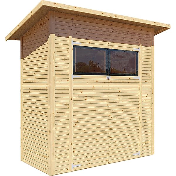 Bertilo Gerätehaus Pent Modern 1 Natur 208 cm x 103 cm FSC® günstig online kaufen
