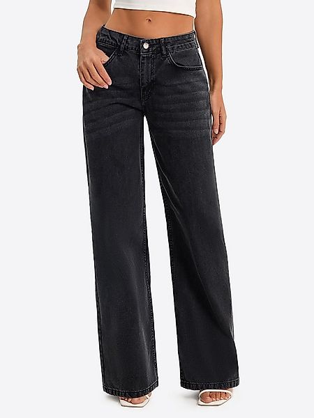 Imily Bela Boyfriend-Jeans Damen Low-Waist Wide Leg Jeans aus Baumwolle Den günstig online kaufen