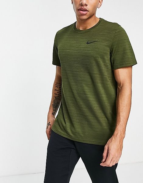 Nike Training – Dri-FIT Superset – T-Shirt in meliertem Khaki-Grün günstig online kaufen