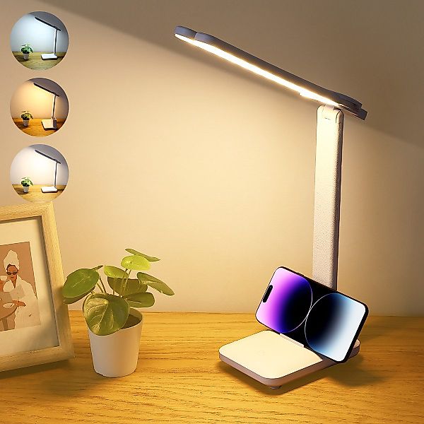 Quntis Schreibtischlampe 45cm Doppelkopf tischleuchte, LED günstig online kaufen