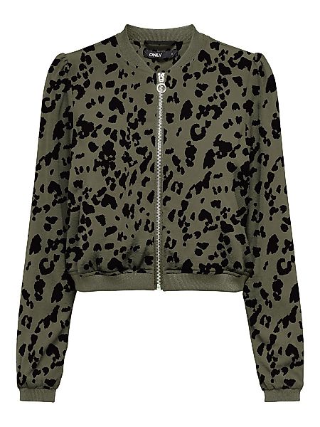 ONLY Gemusterte Bomber- Jacke Damen Grün günstig online kaufen