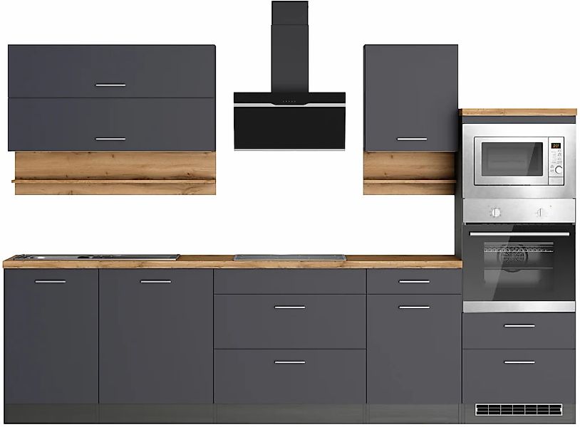 KOCHSTATION Küchenzeile "KS-Milan" 300 cm breit, viel Stauraum, wahlweise m günstig online kaufen