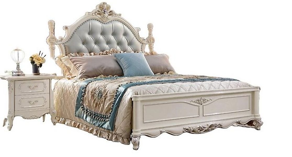 JVmoebel Bett Klassisches Chesterfield Rokoko Barock Stil Betten Leder Dopp günstig online kaufen