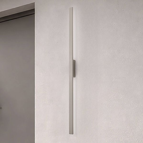 LED-Wandleuchte Demi L, sand, Aluminium, Höhe 144 cm, IP54 günstig online kaufen